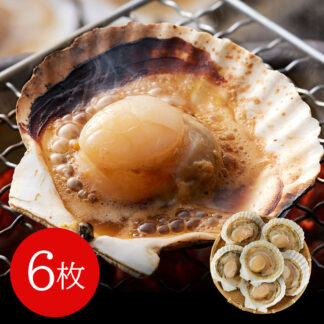 北海道産 ホタテ片貝 6枚 焼き物用 魚介類 水産加工品