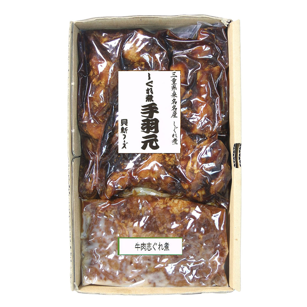 貝新フーズ 無添加志ぐれ煮詰合せ 手羽元と牛肉 | 桑名名産 老舗の味 - 画像 (2)