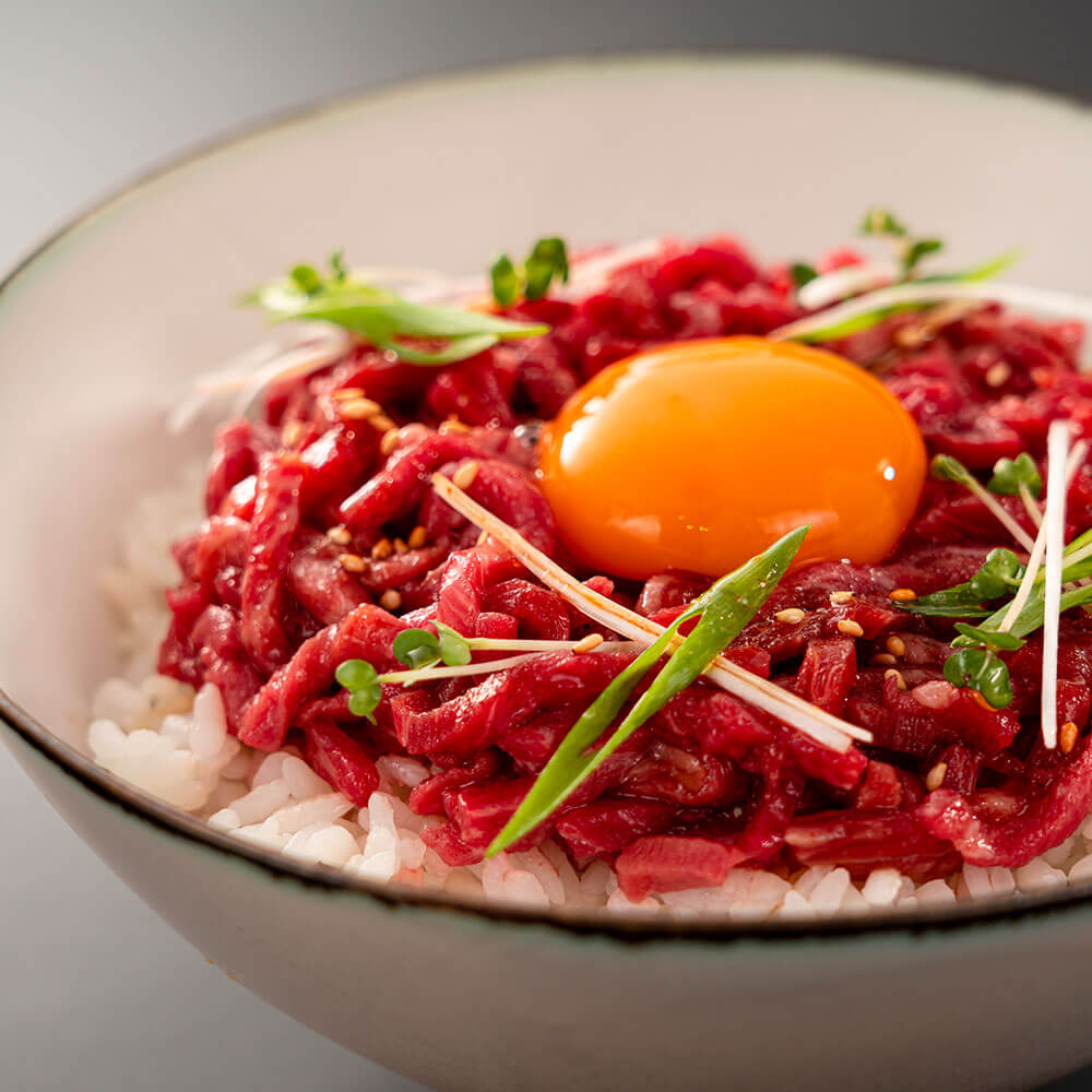 黒毛和牛生ハムユッケ丼セット 200g A4等級以上 岡山県産 - 画像 (3)