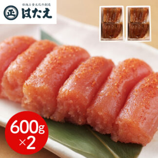 福岡「はたえ」無着色辛子明太子 切れ子 1.2kg(600g×2) ご飯のお供