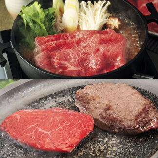 松阪牛ステーキと神戸牛すき焼きセット【送料無料】