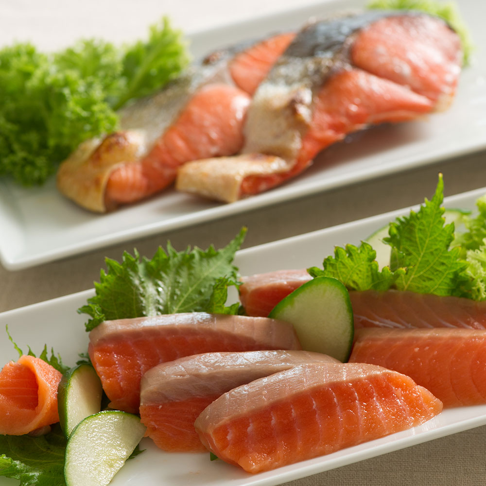 福井 丸和 サーモン 紅鮭 詰合せ 切り身 刺身 海鮮丼 手巻き寿司 - 画像 (2)