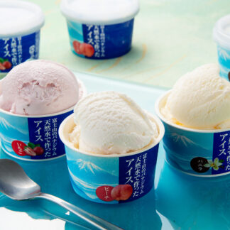 富士山天然水アイス12個セット とちおとめ ピーチ バニラ 80ml