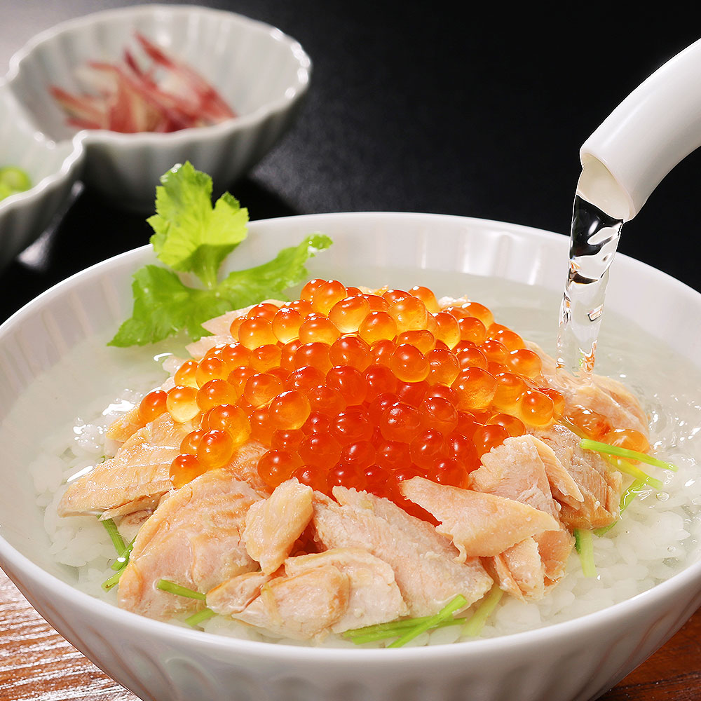 北海道日高沖 秋鮭・桜鱒のだし茶漬け 4食セット 送料無料 - 画像 (3)