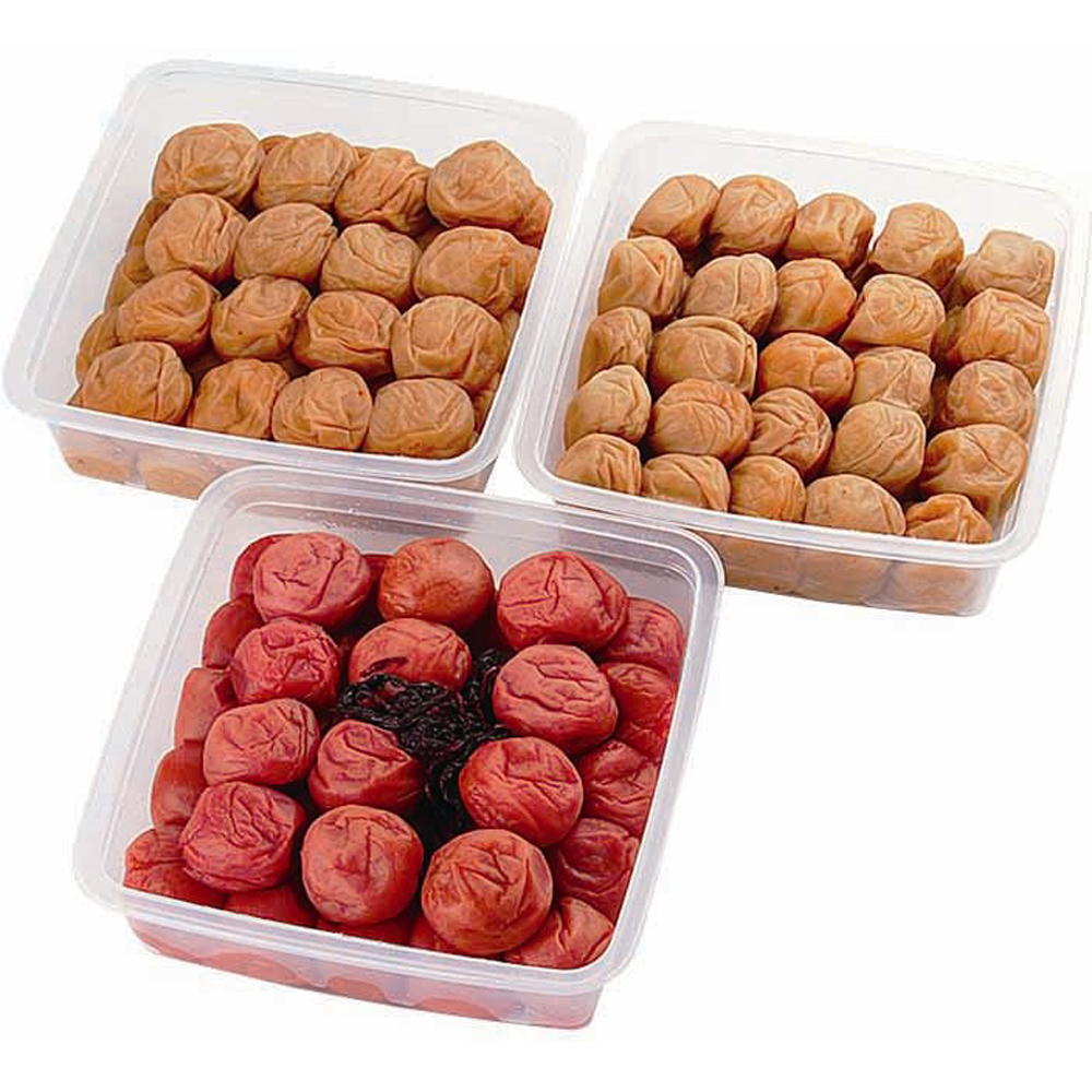 紀州南高梅 梅干し 3種詰合せ 1kg×3 (昔風味 うす塩味 はちみつ風味) - 画像 (3)