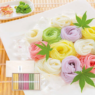 奈良 池利 三輪素麺 色撫子 50g×15束｜贈り物に最適な彩り豊かなそうめん