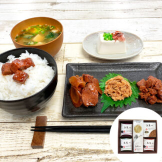 静岡 魚屋 和風朝食 鮪鰹佃煮と無洗米セット 焼津石原水産