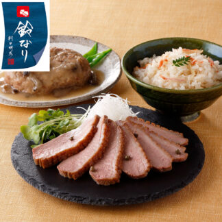 新宿荒木町 鈴なり 惣菜と炊き込みご飯セット ロース煮 ハンバーグ
