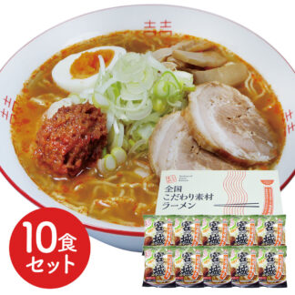 宮城 辛味噌ラーメン10食セット 生麺風 低温熟成乾燥麺 ご当地