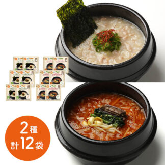 糖質0gぷるんちゃん クッパ2種セット 12袋 レンジで簡単 韓国風スープごはん