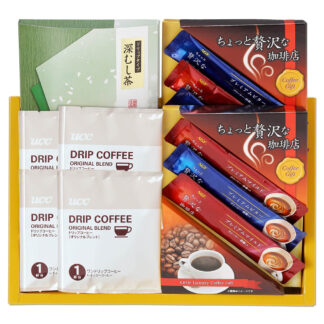 AGF・UCCドリップコーヒーと緑茶ギフトセット 詰め合わせ
