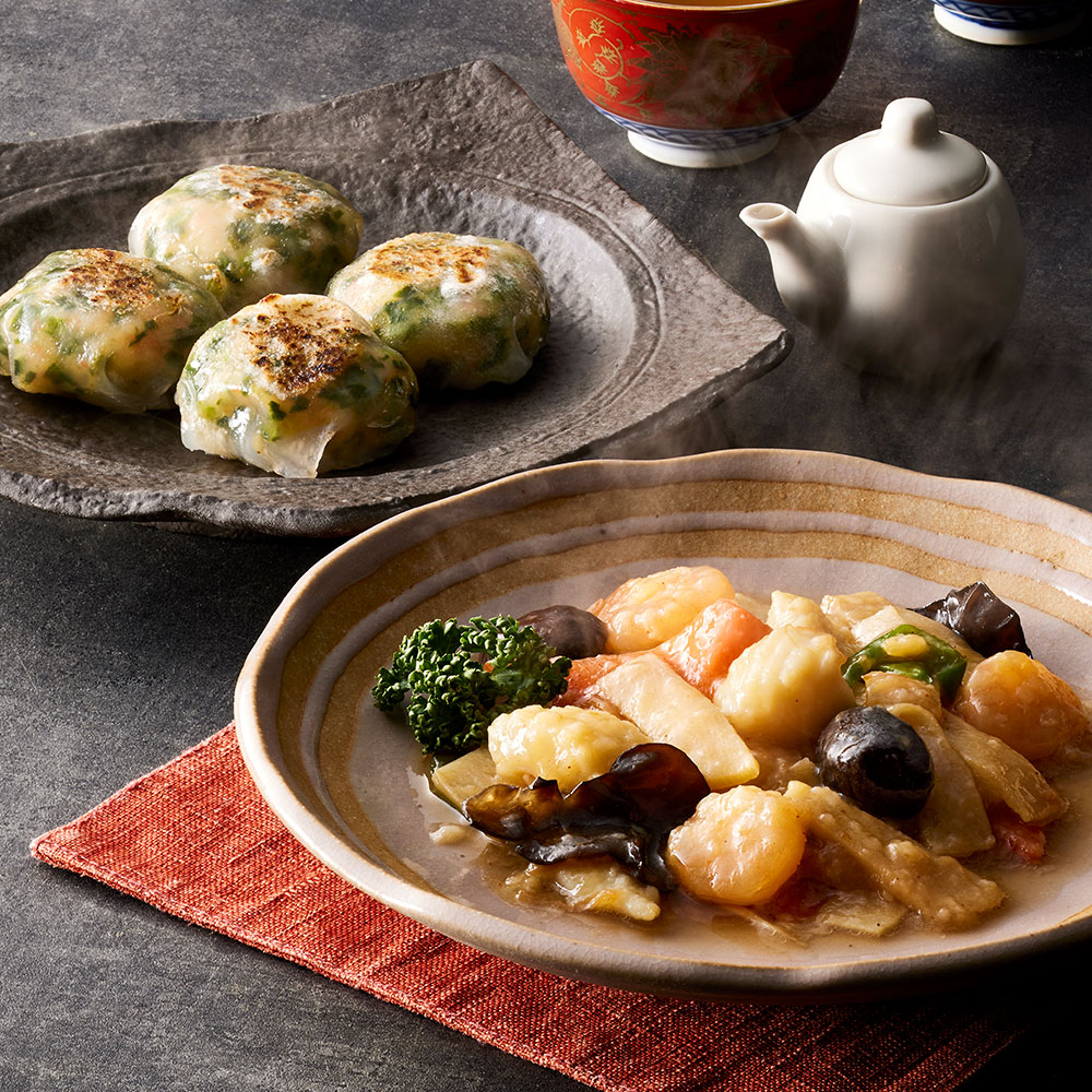 菰田欣也監修 本格中華セット XO醤炒め エビニラまんじゅう - 画像 (4)