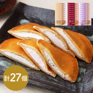 もっちりどら焼き3種セット クリーム 苺 小豆 各9個入 冷凍便